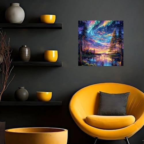 Framed Paint by Numbers Kit for Adults Beginner Kids Ages 8-12 Starry Night Adult Paint by Number Kits on Canvas with Easel Landscape Painting by Numbers for Adults with Frame DIY Painting Kits 8x8 In - Image 3