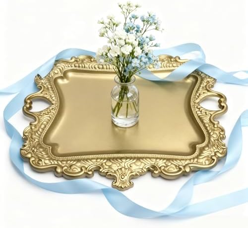 khtumeware 1 Pack Vintage Gold Jewelry Dish Brushed Gold Jewelry Trays ideal for holding jewelry rings and small trinkets. - Image 3