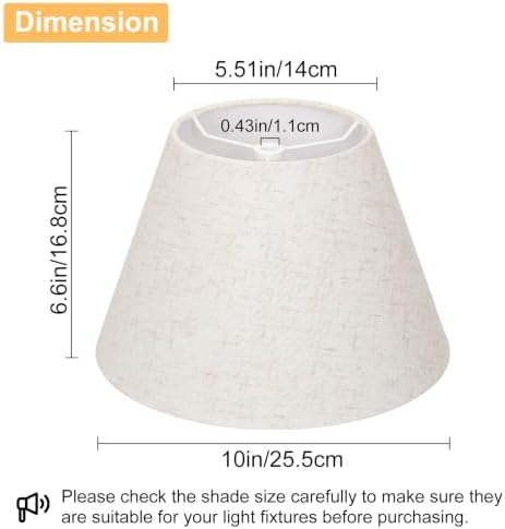 Small Lamp Shades Set of 2, 5.5" Top x 10" Bottom x 6.6" High, Beige - Image 2