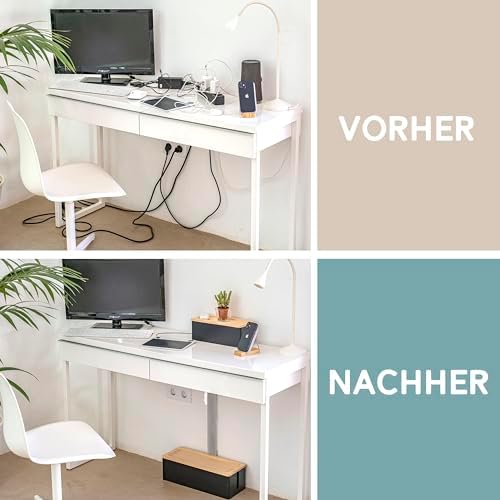 NATURE SUPPLIES Set of Two Natural Wood Cable Management Box, Large and Medium Cord Organizer to Hide Wires and Power Strips for TV, Desk, Computer, Router, Cable Storage and Cord Organization - Image 6