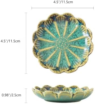 Lotus Ring Holder Dish Small Indoor Ash Tray, Ceramic Dessert Plate Trinket Jewelry Holder Organizing Necklace Earrings for Parents Friends Sister, Deep Green. All Jewelries Are NOT Included. - Image 6