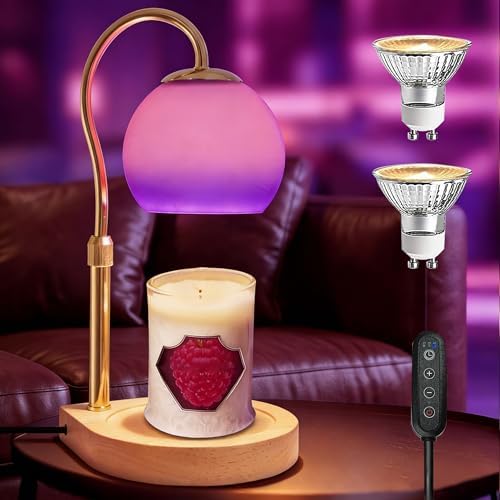 Candle Warmer Lamp with Timer 2H/4H/8H, Adjustable Height, Purple by Unknown