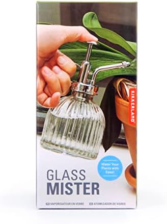 Kikkerland Handheld Glass Mister Mist Spray Bottle, Watering Can, Indoor/Outdoor Plant, Garden, Home by KikkerlandDesignInc