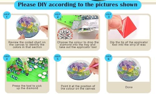 TCDZMYGS 8 Pcs Flower Diamond Art Painting Coasters Kits, Flowers Coaster with Holder for Adults, Non-Slip DIY Dot Paint Craft Kits, 5D Full Drill DIY Diamond Dot Gem Art Kit Home Decor Arts Craft - Image 6
