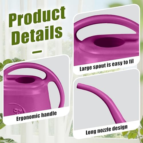 Plant Watering Can - 1/2 Gallon - Rose Red - Image 3