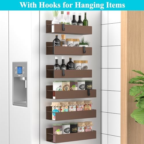 HuggieGems Metal Magnetic Spice Rack for Refrigerator Bronze, 6 Pack - Image 2