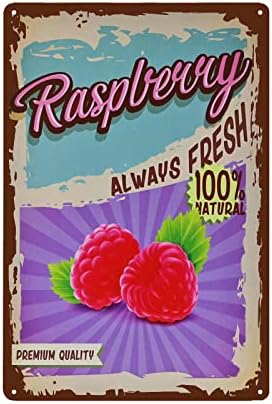 Vintage Raspberry Tin Sign - Fruit Metal sign - Retro Decorative Sign Wall Decor Home Decor by TREEPERI