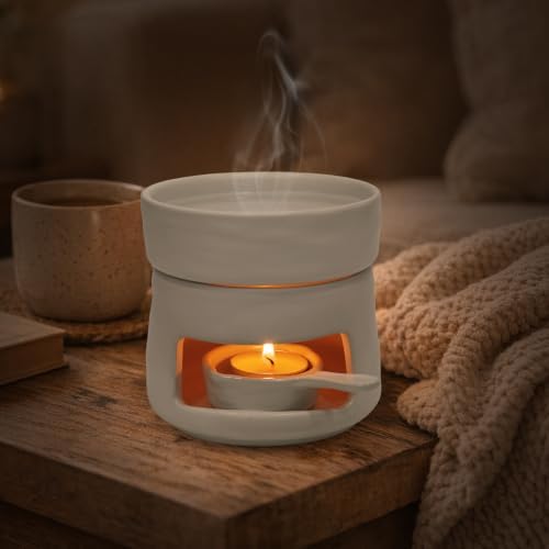 Bighan Tea Light Candle Holder Ceramic Oil Burner Tealight Wax Warmer - Image 4