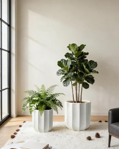 12 Inch Pots for Plants, Large Ceramic Planter with Drainage Hole - Image 6