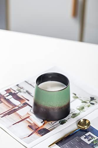 Big handmade Ceramic Coffee Mugs for Men/Women,10oz Tea Cup for Office and Home,Microwave and Dishwasher safe,Gift for Parents,Family and Friends(Green) - Image 4
