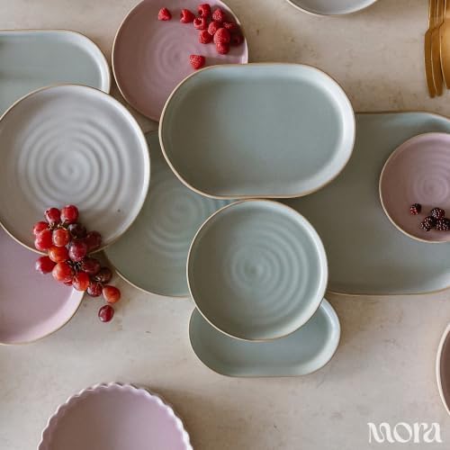 Mora Ceramic Decorative Tray - 9.4in Dish for Jewelry, Perfume, Makeup, Accessories, Candle, in the Bathroom Vanity, Bedside, or Kitchen Counter. Cute Organizers - Mist - Image 6