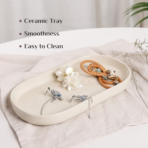 Ceramic Jewelry Tray Oval Vanity Dish for Rings Earrings Bracelets - Image 4