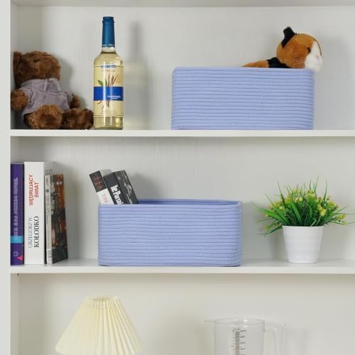 3 Pack Small Storage Baskets for Organizing, 11.8×7.8×5.1", Sky Blue - Image 2