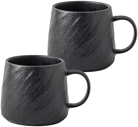 550ml Large Capacity Ceramic Mug - Minimalist Design, Unique Water Cup for Tea & Coffee - Office & Home Use, Couple Mugs Set with Stylish Aesthetic-2Pack by Ereesin