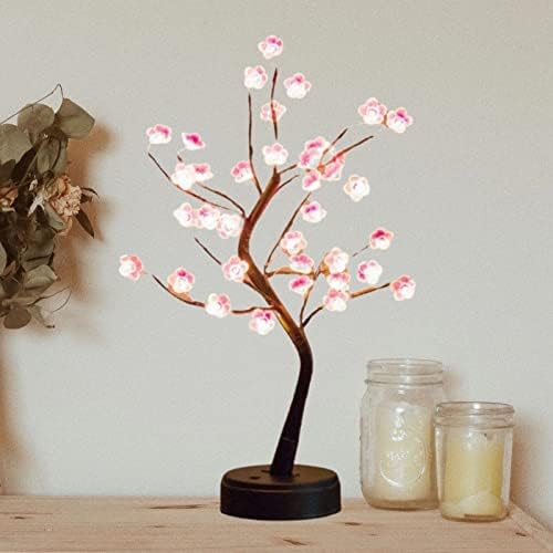 Cherry Blossom Tree Lamp, 18inch 36 Led Bonsai Tree Lights, Battery/USB Operated Japanese Decor Night Lights for Teacher Appreciation Graduation Back to School Bedroom Home Gift Idea,Warm White - Image 4