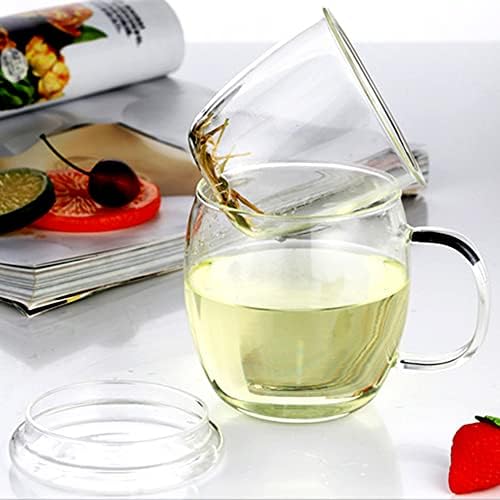 Glass Tea Cup with Infuser and Lid, 17 oz Clear Loose Leaf Tea Infuser Mug - Image 3