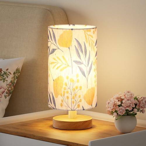 Fenmzee Small Table Lamps (Ginkgo Cream Shade, 9" Inline Control) by Fenmzeelighting