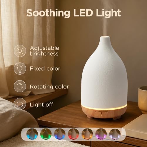 InnoGear 150ml Ceramic Diffuser for Home & 6 Essential Oils Scent Gift Set - Image 7