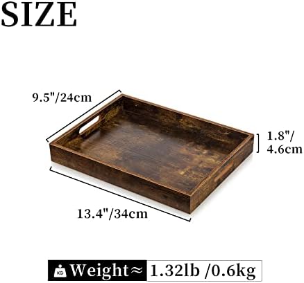 Hanobe Decorative Coffee Table Tray, Ottoman Serving Topper with Handles - Image 5