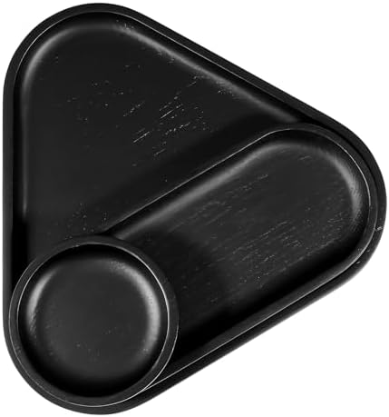 Normcore 3 Pack Valet Tray Bundle, Coffee Trays, Serving Trays, Irregular Handmade Walnut Wooden Plates, Set of 3 Stacking Decorative for Coffee Table, Natural Black Stained Oak Wood - Image 2