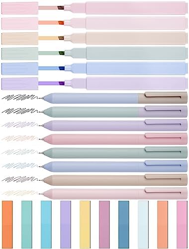 NiArt Bible Highlighters No Bleed 14Pc Gel Pens & Sticky Notes Study Set by NiArt