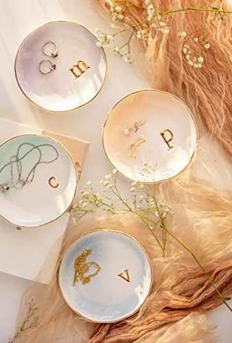 COLLECTIVE HOME - Ceramic Jewelry Tray, Decorative Trinket Dish for Rings Earrings Necklaces Bracelet Watch Keys, Birthday Mother's Day Christmas Gift for Women, 4.75", Colored Surface (B) - Image 5