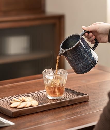 Pour Over Coffee Maker,Ceramic Coffee Maker With 40 pcs Paper Filter，15oz/450ml Pour Over Coffee Dripper (Starry Blue, V02) - Image 5