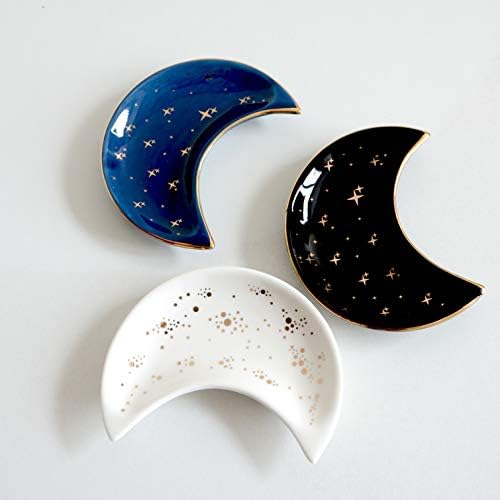 Small Moon Jewelry Dish Tray, Set of 2 (White and Black) - Image 6