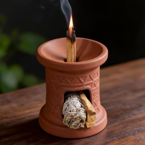 2 in 1 Palo Santo Holder & Sage Burner, Palo Santo Stand with Storage by MOUGIGI
