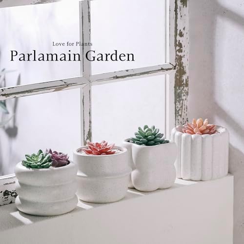 Ceramic Succulent Pots Set of 4 Small Planters for Indoor Plants 4x4 Inch Decorative Plant Pots Modern Home Decor - Image 4
