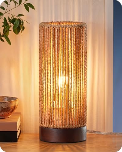 EDISHINE 9.85IN Wood Table Lamp, E26 Socket, No Assembly Required by EDISHINE