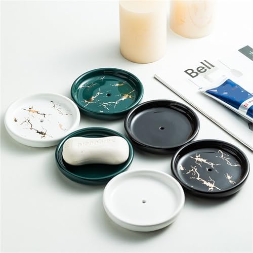 Holder Round Self Draining Small Ceramic Tray Cute Jewelry Soap Dish - Image 6