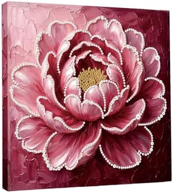 LQCrafK DIY Pearl Art Painting Handcraft Kit for Adults Beginners with Tools and Framed Painting, Creative Design,Self-Adhesive, Healing Stress-Relieving Home Wall Decoration-Flower by LQCrafK