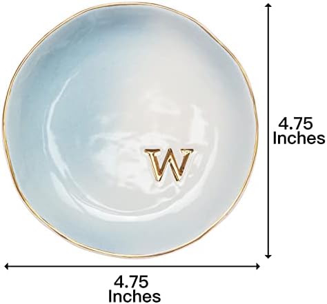 COLLECTIVE HOME - Ceramic Jewelry Tray, Decorative Trinket Dish for Rings Earrings Necklaces Bracelet Watch Keys, Birthday Mother's Day Christmas Gift for Women, 4.75", Colored Surface (W) - Image 2