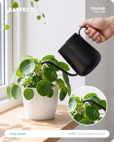 Baffect Watering Can Indoor Plants with Long Spout, 1L / 35oz (Black) - Image 3