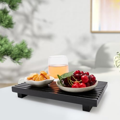 Black Bathroom Decor Wooden Counter Tray Sink Accessories Soap Dispenser - Image 6