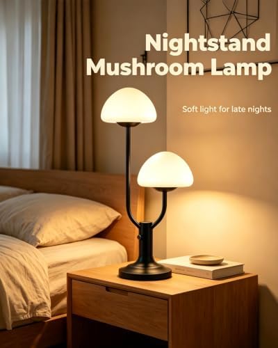 Lightdot Mushroom Table Lamp for Bedroom Dimmable Cute Black Desk Lamp - Image 6