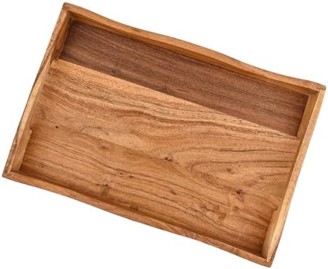 Serving Trays Acacia Wood Wooden Tray with Handles for Breakfast in Bed,Coffee Table,Dining Table,or Kitchen - Perfect for Living (15" X 10" X 1.6") - Image 4