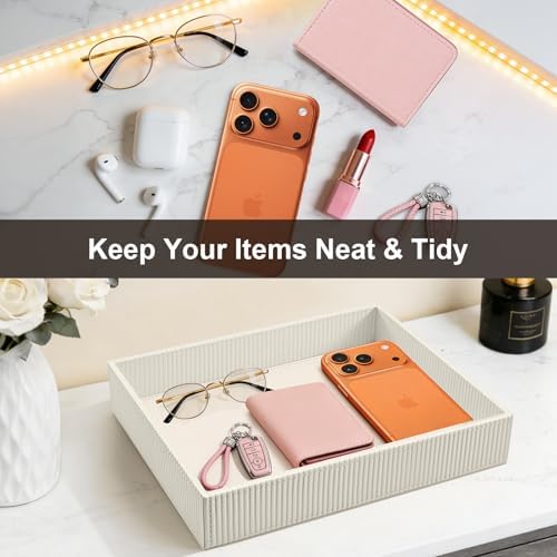 SITHON Valet Tray Desk Organizer PU Leather Catchall - Image 3
