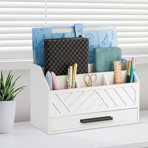 Desk Organizer with Drawer, Countertop Bill Mail Organizer and File Storage - Image 5