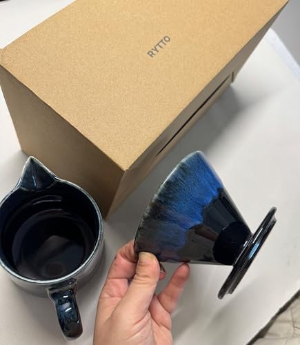 Gradient Glaze Ceramic Coffee Dripper & Server Set (Blue) - Image 6