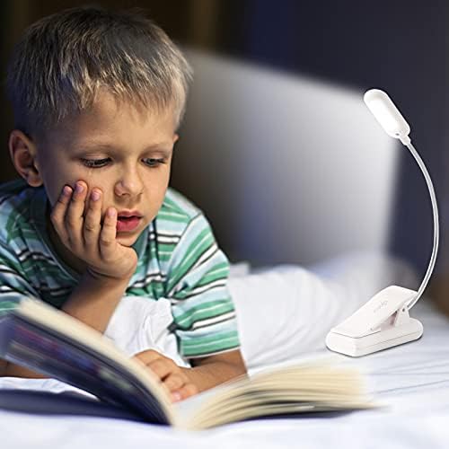 VAVOFO Clip On Book Light for Bed Kids, 7 LED Reading Light with 9-Level Warm Cool White Daylight, Eye Care Lamp with Power Indicator for Bookworms (White) - Image 6