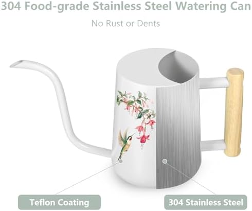Watering Can Indoor Plants, 35oz Small Stainless Steel Metal Watering Can Modern Decorative Watering Pot with Long Spout for Indoor House Plant Bonsai Garden Flowers (White 1) - Image 6