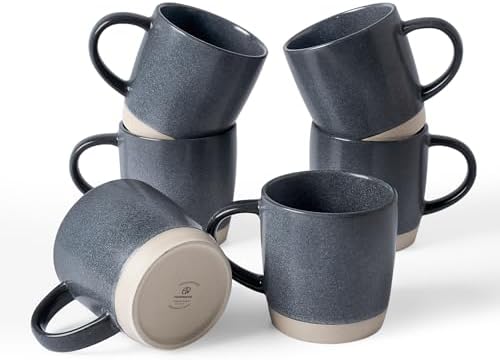 famiware Coffee Mugs Set of 6, Milkyway 13 oz Ceramic Cup Set with Handle by Famiware