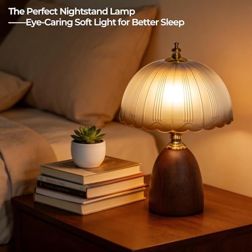 Small 13 Inch Dimmable Rubberwood Table Lamp - Image 3