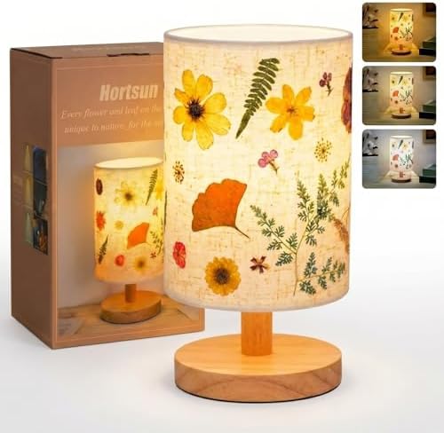 Hortsun Pressed Flower Vintage Table Lamp,Modern Style by Hortsun