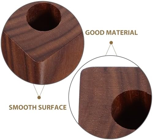 Walnut Wood Pen Holder Cube Stand 1.37 Inch Single Desk Organizer for Fountain Pen Ink Office Home School Use - Image 7