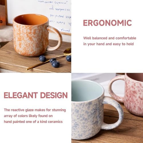 MONITO 12oz Coffee Mugs Set of 6, Modern Ceramic Mugs with Handle - Image 6