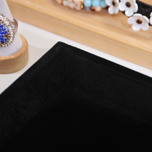 Bedside Organizer Tray, Desktop Storage Tray for Jewelry, Sunglass, Phone, Watch, Perfume,Lipstick, Nightstand Desk-top Catchall, Multi-use Holder Box for Desk Drawer (Black 1Grid) - Image 5
