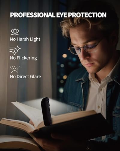 HEMONNKAM Book Light, 2 Pack Rechargeable Clip-On Reading Light for Bed - Image 3